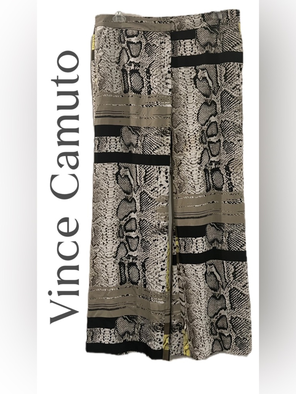 B15 Vince Camuto Taupe & Black Snake-Print pants size 14